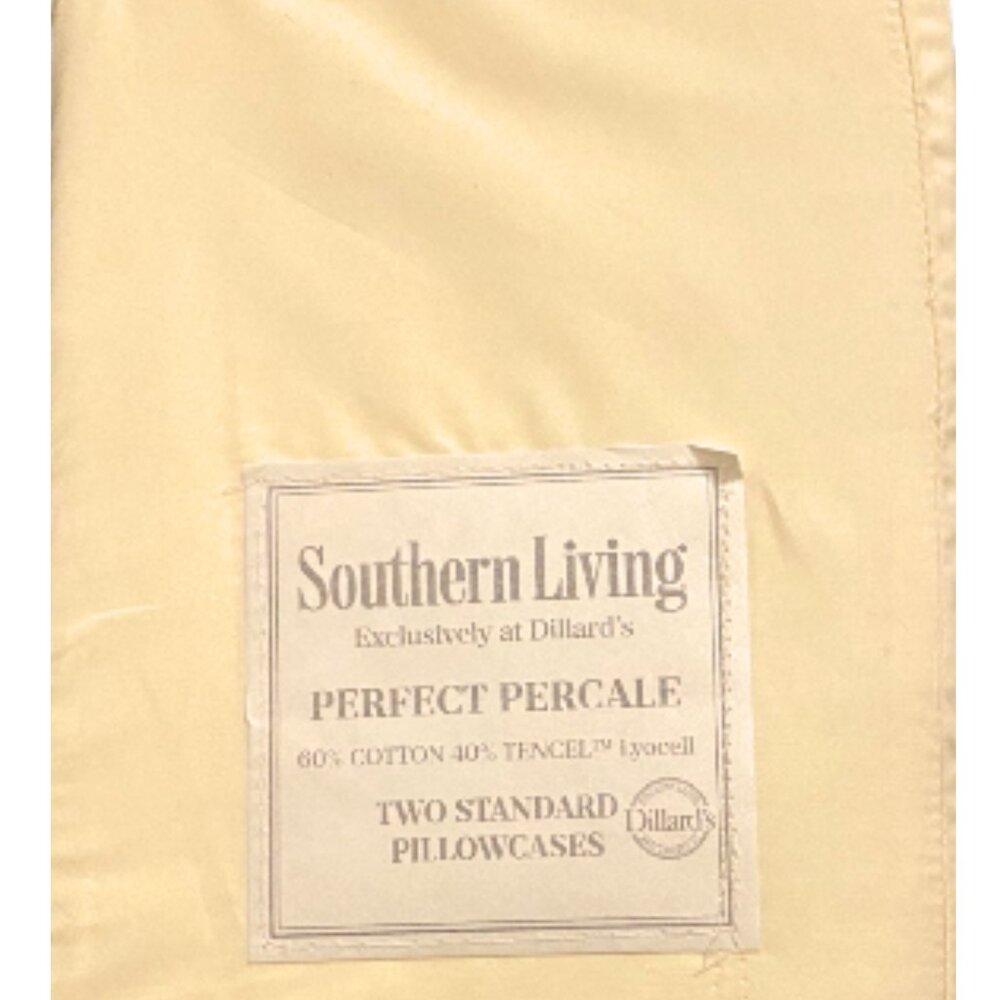 Southern Living Perfect Percale Set Of 2 Pillowcases Cotton Tencel Yellow